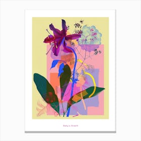 Baby S Breath 1 Neon Flower Collage Poster Canvas Print