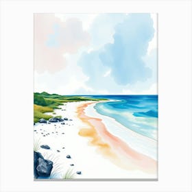 Watercolor Beach Scene Canvas Print