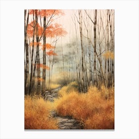 Autumn Forest Landscape Arashiyama Bamboo Grove Japan 2 Canvas Print