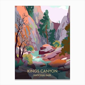 Kings Canyon National Park Travel Poster Matisse Style 4 Canvas Print