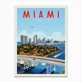Miami Florida Travel Poster Canvas Print