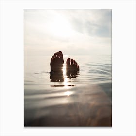 Bare Feet In Water Canvas Print