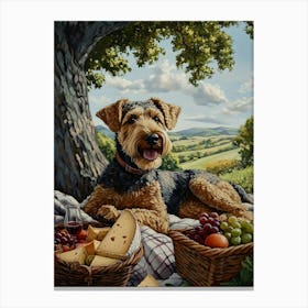 Classy Airedale At The Bar 16 Canvas Print