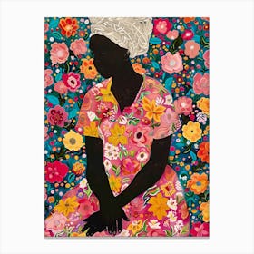 Woman In Flowers Canvas Print