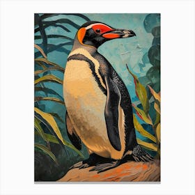 Galapagos Penguin Signy Island Colour Block Painting 1 Canvas Print