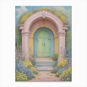 Secret Pastel Doorway To The Garden Canvas Print