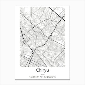 Chiryu,Japan Minimalist Map Canvas Print