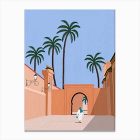 Mosque In Marrakech Morocco Canvas Print