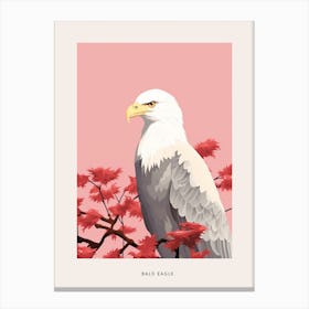 Minimalist Bald Eagle 1 Bird Poster Canvas Print