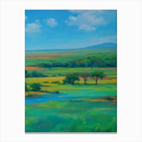 Kruger National Park South Africa Blue Oil Painting 2  Canvas Print