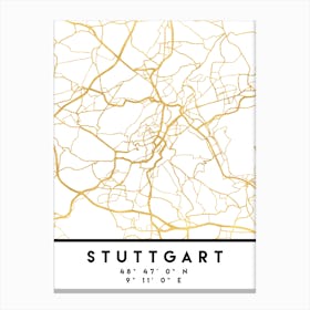 Stuttgart Germany City Street Map Canvas Print