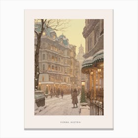 Vintage Winter Poster Vienna Austria 7 Canvas Print