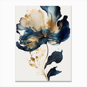 Blue And Gold Flower 1 Canvas Print