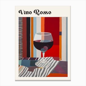 Vino Rosso Retro Italian Wine Poster Canvas Print
