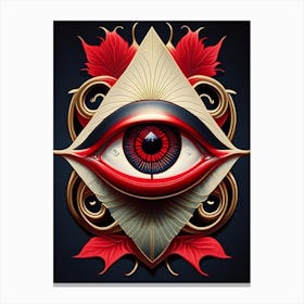 Third Eye Symbol5, Japanese Ukiyo E Style Canvas Print