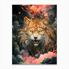 Floral Fantasy Wolf Canvas Print