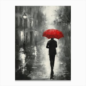 Man In The Rain Canvas Print