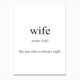 Wife Meaning Canvas Print