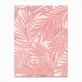 Pink Tropical Leaves Canvas Print