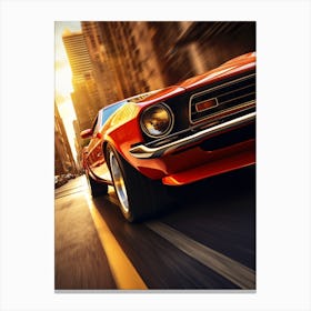 American Muscle Car In The City 008 Canvas Print