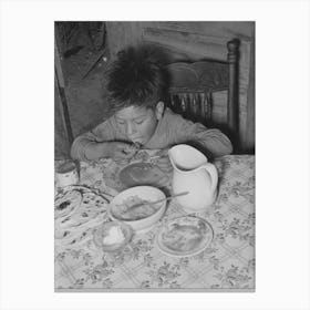 Mexican Boy Eating Lunch, San Antonio, Texas By Russell Lee Canvas Print