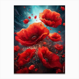 Poppies In The Wind Canvas Print