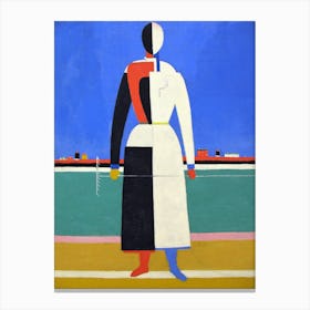 Woman with a Rake by Kazimir Malevich (1928-1932) Canvas Print