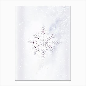 White, Snowflakes, Minimalist Watercolour 1 Canvas Print