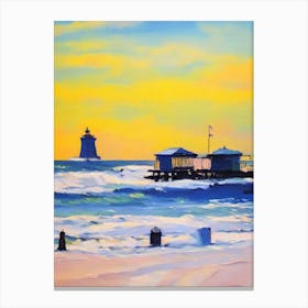 Atlantic City Beach, New Jersey Bright Abstract Canvas Print