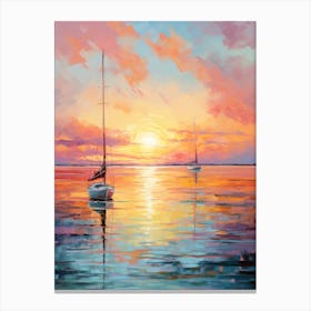 Sunset Sailboats Canvas Print