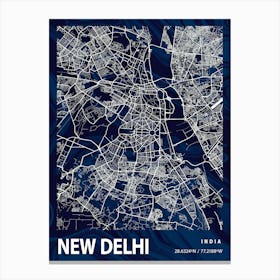 New Delhi Crocus Marble Map Canvas Print