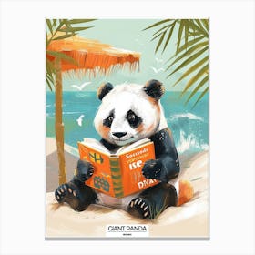 Giant Panda Reading Poster 125 Canvas Print