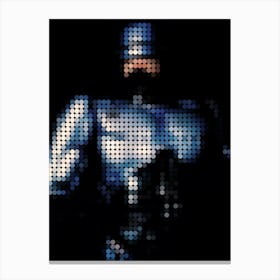 Robocop In A Pixel Dots Art Style Canvas Print