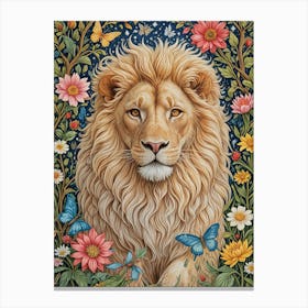 Floral Lion Canvas Print