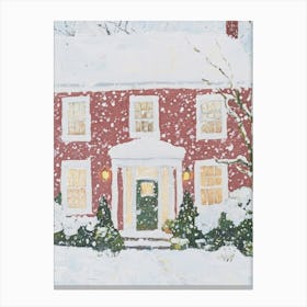 House In The Snow. Christmas Acrylic Canvas Print