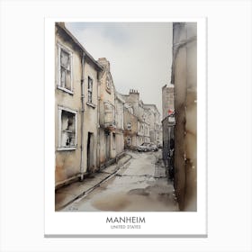 Manheim 2 Watercolour Travel Poster Canvas Print