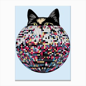 Disco Ball Cat Canvas Print