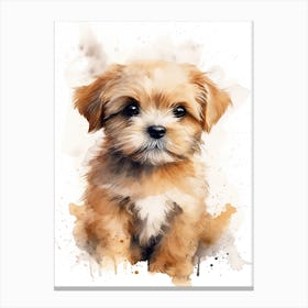 Baby Puppy Dog Watercolour Nursery 1 Canvas Print
