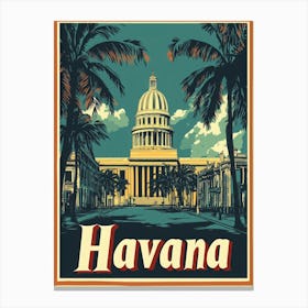 Aihrgdesign A Retro Travel Poster For Havana Featuring The Gr 9ecc3dfb 981d 4e58 Abd4 A2b1832c3a68 2 Canvas Print