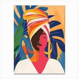 African Woman With Turban 18 Canvas Print