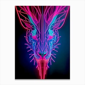 Neon Lion Canvas Print