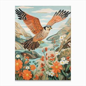 American Kestrel 2 Detailed Bird Painting Canvas Print