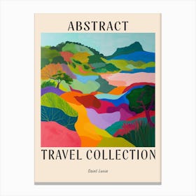 Abstract Travel Collection Poster Saint Lucia 1 Canvas Print