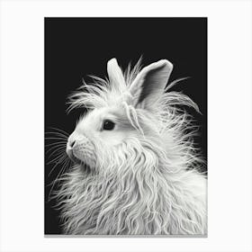English Angora Rabbit Minimalist Illustration 2 Canvas Print