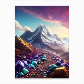 Mountain Landscape With Colorful Rocks Canvas Print