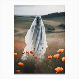 Ghost In The Poppy Fields Painting (29) Canvas Print