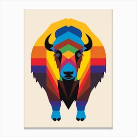 Bison Geometric Abstract 6 Canvas Print