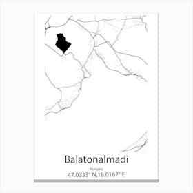 Balatonalmadi,Hungary Minimalist Map Canvas Print