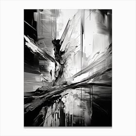 Transcendent Echoes Abstract Black And White 3 Canvas Print
