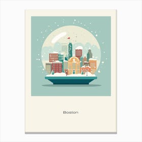 Boston Usa 2 Snowglobe Poster Canvas Print